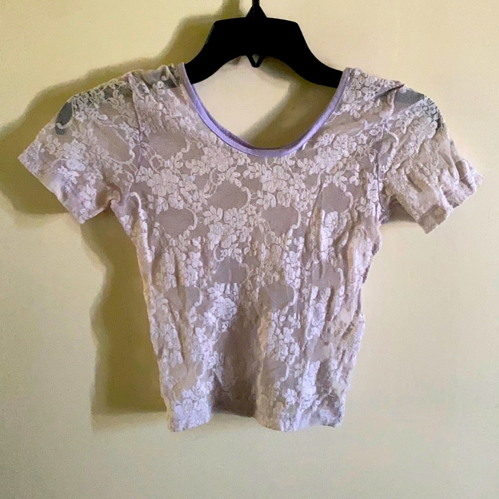 American Apparel Lace Crop Tee